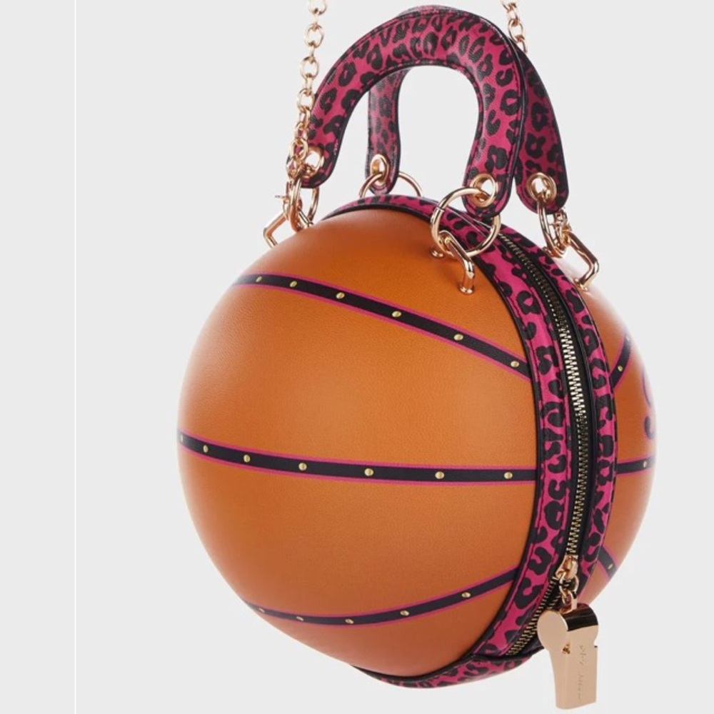 Betsey Johnson Leopard Basketball Kitsch Shoulder Bag Satchel NWT - Picture 8 of 15